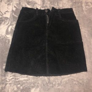 Black corduroy mini skirt